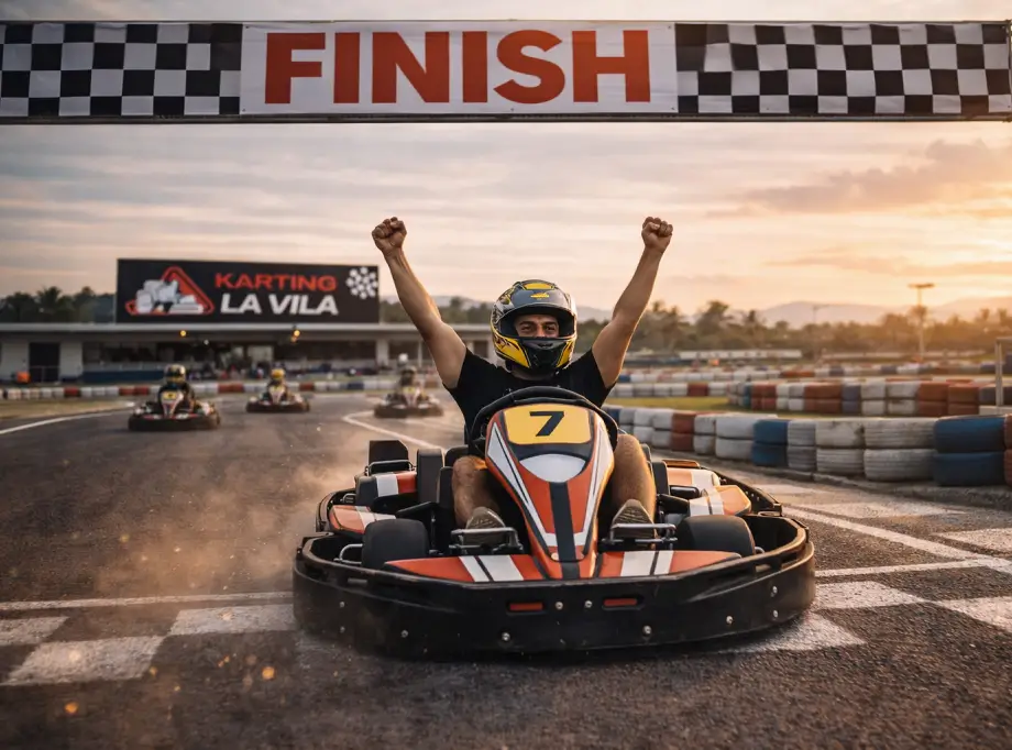 Carrera de karts en grupo